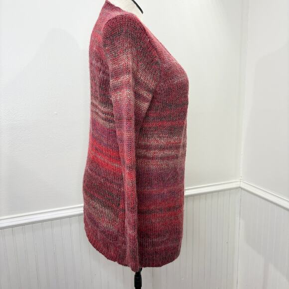 Kenar Woman Size 1X Cardigan Sweater Red Pink Wool Alpaca Blend Long Open Front - Picture 15 of 15